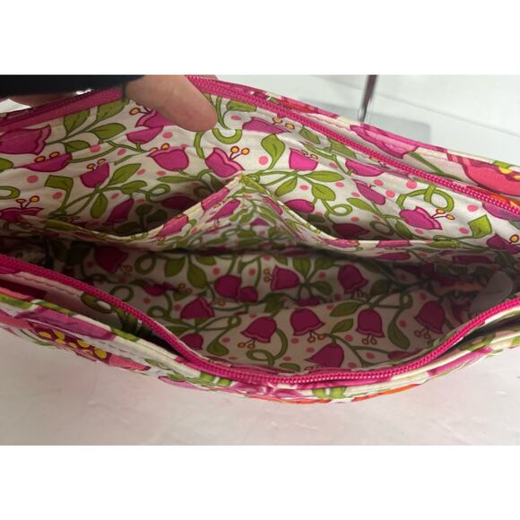 Vera Bradley Pink and Orange Floral RETIRED Lilli Bell Small Shoulder Bag - Picture 7 of 9